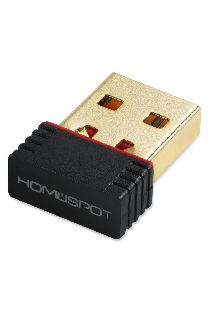 HomeSpot 150Mbps Wireless N WiFi USB Nano Adapter, Network LAN Card 802.11n, for Raspberry Pi/Windows XP/Vista/Win7/Linux/Mac OS - Image 1